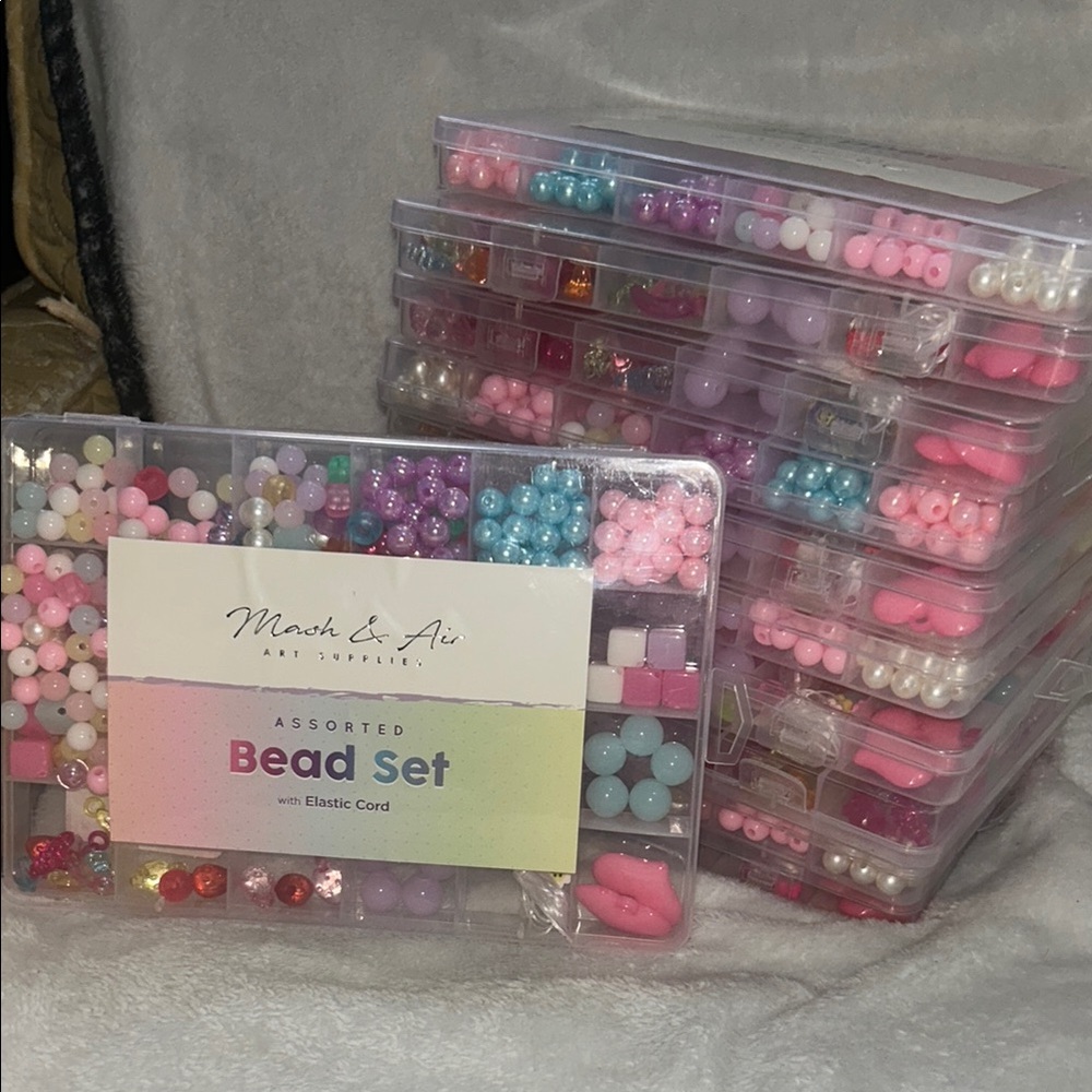 One Assorted Bead case with Elastic Cord each